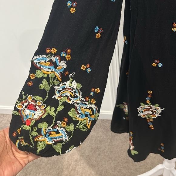 Free People Oxford Black Embroidered dress, Size Small - Picture 3 of 9